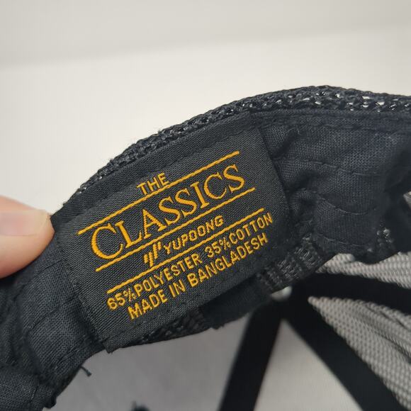 Trojan Laurel Snapback Trucker Hat Black One Size Adjustable Mesh Back Yupoong - Picture 8 of 8